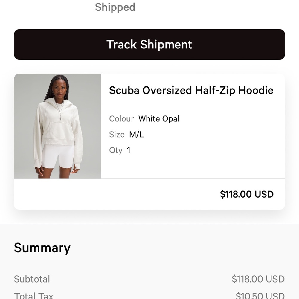 lululemon athletica White Opal Scuba Oversized Half-Zip Hoodie